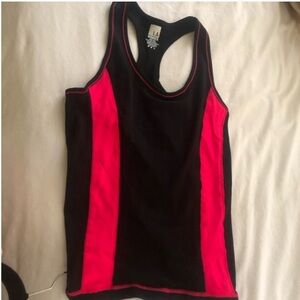 Pink and black fitness top